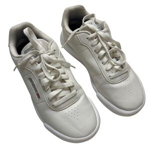 Reebok Classic White Old School Retro Lightweight Sneakers Women's Size 7 Wide